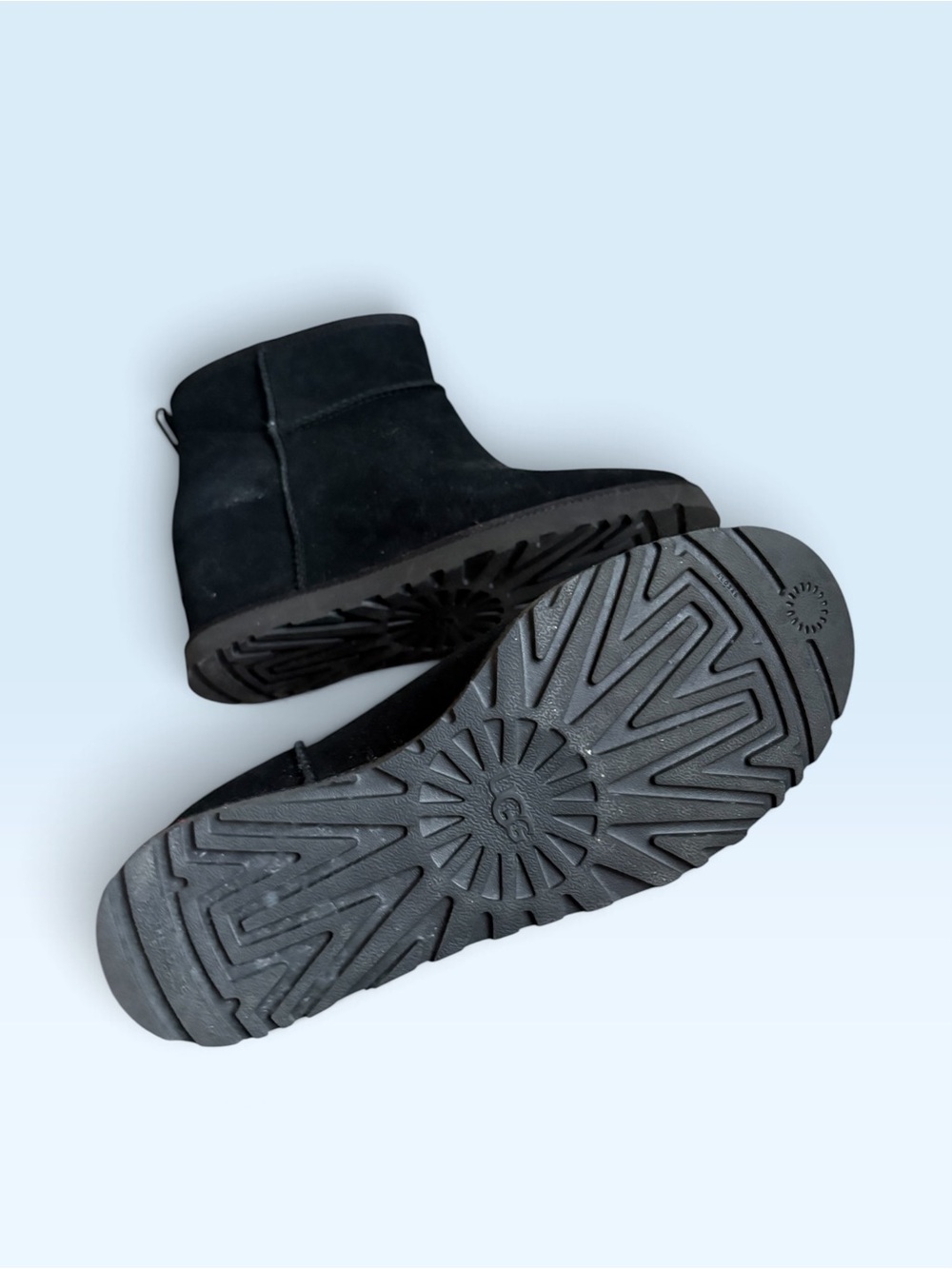 UGG Black Suede Short Winter Boots